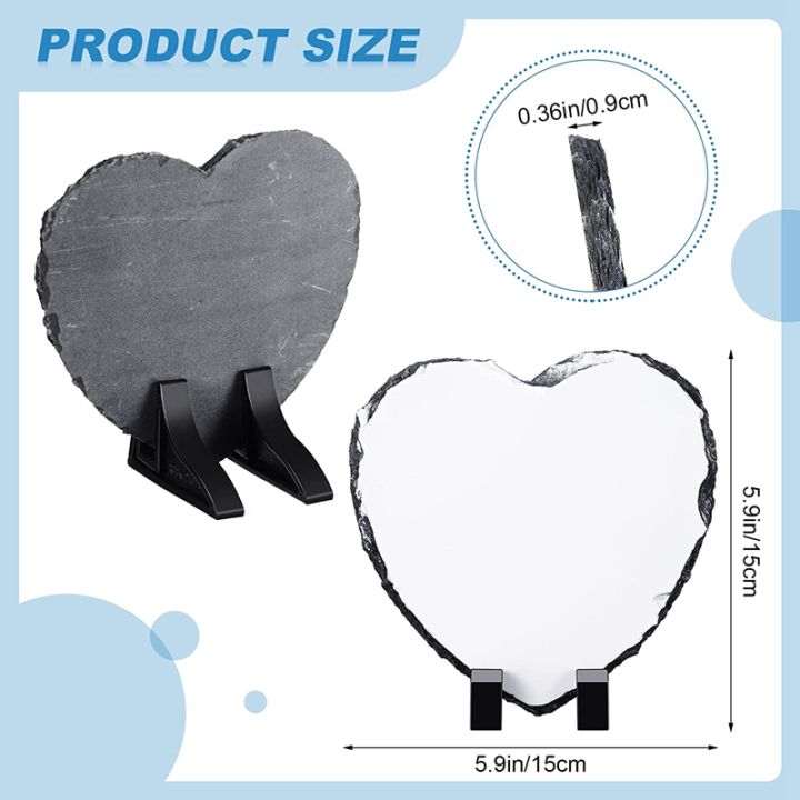 4pcs-sublimated-slate-heart-shaped-blank-slate-rock-slate-with-display-stand-for-diy-personalized-photo-frame