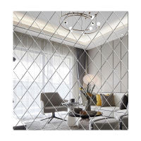 Mirror Wall Background Stickers Set Home Decor Art Self-Adhesive Decoration For Living Room Geometry Bathroom Decorative Mirror