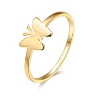 CACANA Stainless Steel Ring For Women Love Fashion Butterfly Engagemen Wedding Rings Accessories Anillos Girl Gift Jewelry