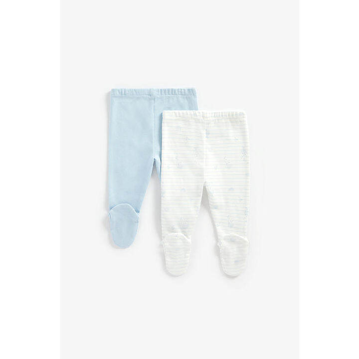 กางเกงเลกกิ้งเด็กทารก-mothercare-blue-and-cloud-organic-cotton-leggings-2-pack-za274