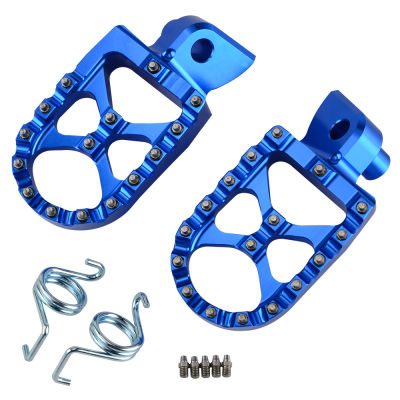 57มิลลิเมตร7075สีฟ้ากว้าง Footrests เท้าตอกสำหรับ Yamaha YZ85 YZ125 YZ250 YZ125X YZ250X YZ250F YZ450F WR250F WR450F 2017 2018