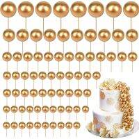 【CW】☬  80 Pcs Gold Balls Balloons Toppers Foam Decorations Insert for Birthday