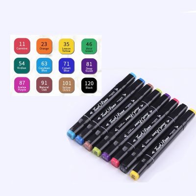 12 Colors Set 1/6mm Double Headed Mark Pen Artist Student Drawing Fine-liner Marker School Office Supply Stationery Party Gift