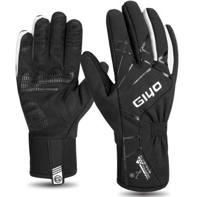 GIYO Winter Men Womens Gloves Cycling Motorcycle MTB Bike Gloves Bicycle Full Finger Windproof Waterproof Sport Gym Gloves