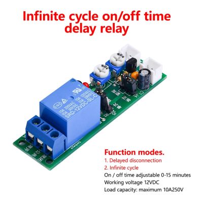 JK11 Adjustable Cycle Timer Delay On/Off Switch DC 5V 12V 24V Power Supply Relay 15min 60min Timer Control Delay Relay Module