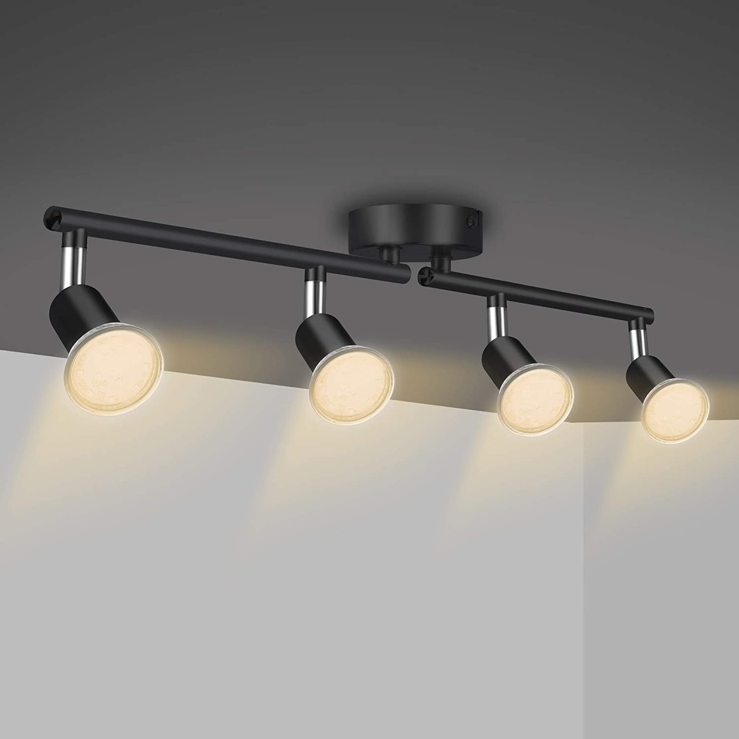 2 Bar LED Spotlight Rotatable Ceiling Spot Light for Kitchen Bedroom Living Room Chrome Spotbar Lights 
