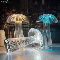 Creative Crystal Mushroom Table Lamp Touch Dimming Bedside Table Lamp LED Bedroom Bedside Lamp Bar Atmosphere Jellyfish Lamp