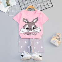 พร้อมส่งจากไทย MELON TOO ชุดเสื้อยืดเด็กกางเกงเด็ก แขนสั้น 100% cotton ใส่สบาย ไม่ร้อน Summer childrens short-sleeved T-shirt set (SIZE 110-130 ) 1 SET.