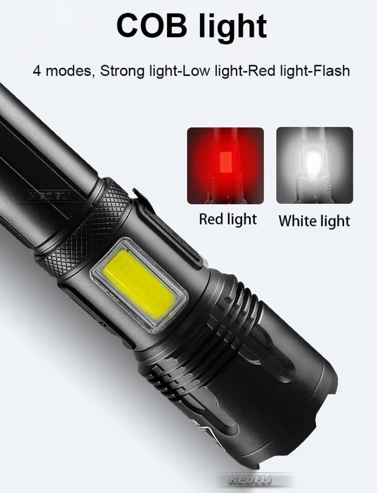 Super Bright Flashlights 60W LED XHP360 30000 High Lumens Water-Resistant 7  Modes USB Tactical Flashlight Camping Hiking Outage