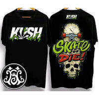 original KUSH เสื้อยืดลายกระโหลกสไตล์วินเทจ Tผ้าฝ้าย 100% ด้านบนเสื้อ oversize ลมยอดนิยม แขนสั้นลำลองผู้ชาย พร้อมสำหรับการจัดส่ง