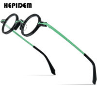 HEPIDEM Acetate กรอบแว่นตาผู้ชาย2022 Vintage Retro แว่นตาขนาดเล็กผู้หญิง Optical Prescription แว่นตาแว่นตา9215