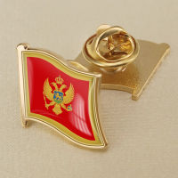 Montenegro Black Mountain National Flag Crystal Resin Emblem Brooch Flag Badges of the World All-metal Brooch Copper Brooch Collection