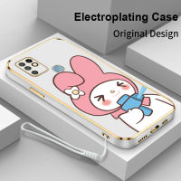 Sanrio เคสฝาหลังกรอบสี่เหลี่ยมแบบนิ่มสำหรับ Infinix ร้อน10 10i 11 Play 10S 10T 11S NFC 8 Smart 5 Pro 5 India Tecno Spark 4 Camon 12เลนส์กล้องถ่ายรูปซิลิโคนเคสมือถือบางพิเศษคลาสสิกกรอบขอบตรง