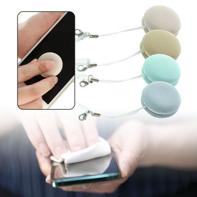 ♧✠ Phone Screen Wipe Macaron Shape Glasses Cleaning Cloth Keychain Portable Glasses Lens Wipes Phone Screen Cleaner Cleaning Wipes