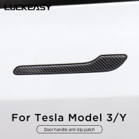 【cw】For Tesla Model 3 Y Carbon Fiber ABS Styling Premium Durable Accessories model3 2023 Car Door Handle Cover Protector Stickerhot