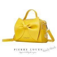 【Ready Stock】 ✲۩ C23 Womens Solid Color Bow Multi-Function Large-Capacity Bag