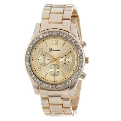 [In stock] การค้าต่างประเทศเจนีวาเพชรตัวเรือนสายเหล็กนาฬิกายอดนิยมตกแต่งสามตาของขวัญนาฬิกาผู้หญิง Christmas Gift