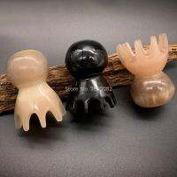 1Pcs Natural Yak Horn Octopus หวีหัว Meridian ขูดแปรงนวดหนังศีรษะฝังเข็มสปา Gua Sha Tpy นวดผ่อนคลายเครื่องมือ