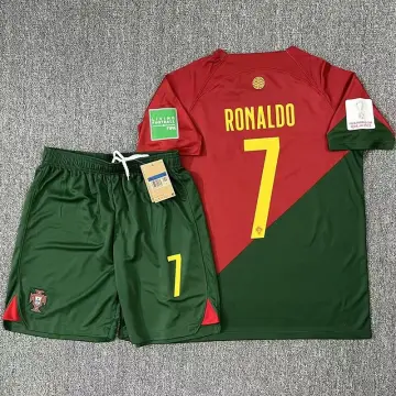 Youth Soccer Fan Ronaldo Jersey Portugal No 7 Sports Jersey Shirt Free  Shorts 