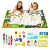 8 Types Reusable Magic Water Drawing Mat with Drawing Pens 1 Stamp Set Coloring Doodle Board Educational Toys for children