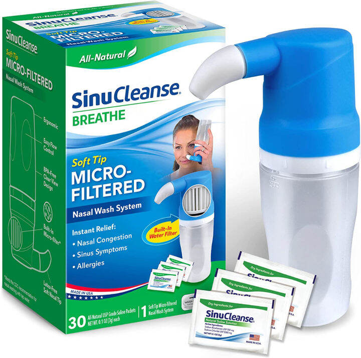 SinuCleanse Soft Tip Micro-Filtered Nasal Wash Irrigation System ...