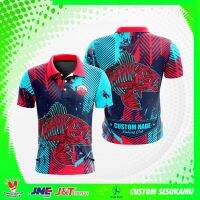 Polo Collar Jersey Shirt, Custom Mania Fishing Shirt, Fullprint Short Sleeve Fishing Jersey