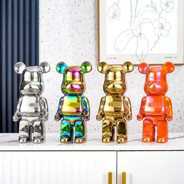 Home Decoration Living Room Ceramic Violent Bear Bearbricks 400% Trendy  Store Crafts Electroplating Sculpture Ornament Gift