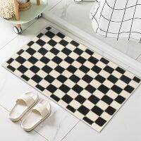 Checkerboard Bathroom Foot Mat Thicken Non-slip Bath Rug Absorbent Door Mat Soft Entrance Door Car Home Decor Floor Mats