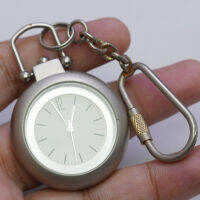 นาฬิกา Vintage มือสองญี่ปุ่น Pocket Watch นาฬิกาพก ระบบ QUARTZ ทรงกลม กรอบเงิน หน้าขาว หน้าปัด 38มม. ตัวเรือนสแตนเลสพวงกุญแจใช้งานได้ปกติ สภาพดี ของแท้ ไม่กันน้ำ