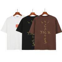 2023 NEWTravis Scott X McDonald Joint Cotton รอบคอหลวมแขนสั้นหมอก High Street เสื้อยืด