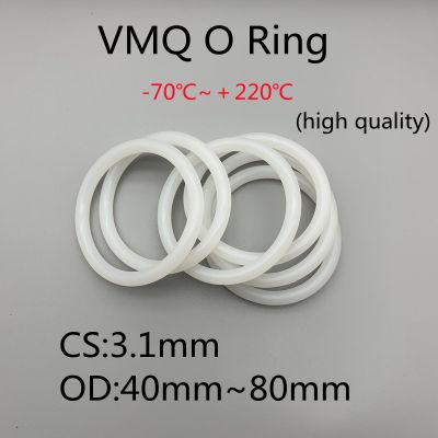 {Haotao Hardware} 20ชิ้น VMQ สีขาวซิลิโคนแหวนปะเก็น CS 3.1มิลลิเมตร OD 40 80มิลลิเมตรอาหารเกรดกันน้ำเครื่องซักผ้ายางซิลิโคนปะเก็นยางโอริง
