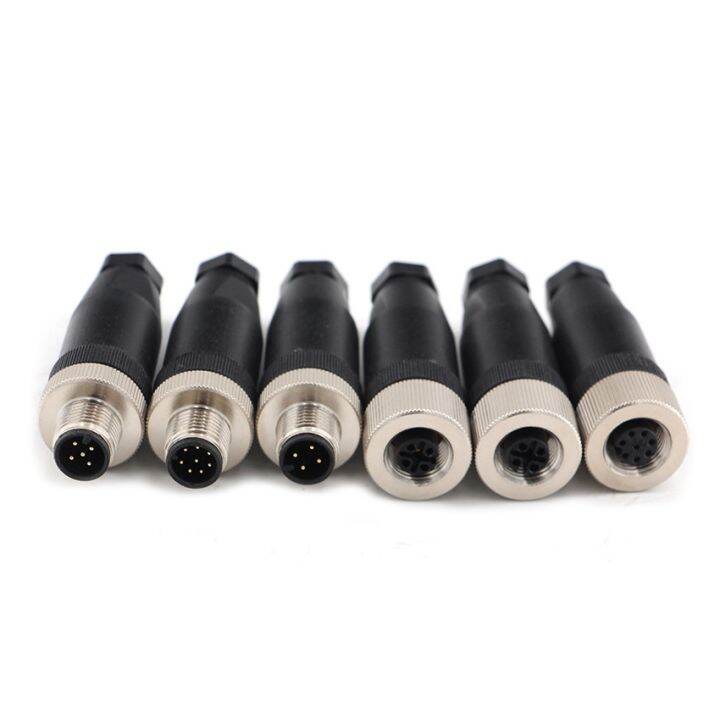 waterproof-ip67-m12-connector-aviation-plug-socket-4-5-8-12-pin-hole-needle-male-curved-straight-screw-crimping-power-connectors