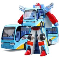 【CW】 Alloy Deformation Bus Super Distortion Bus Transformation Robot Car Simulation Model Children kids Toy Birthday Gift