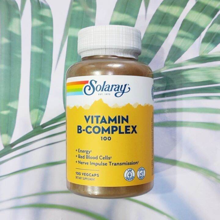 วิตามินบีรวม Vitamin B-Complex 100, 100 VegCaps (Solaray®) วิตามินบีรวม ...