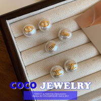 ต่างหูต่างหูเงิน COCOJEWELRY ไข่มุกตัวอักษรแบบเรียบง่ายสำหรับผู้หญิงเด็กผู้หญิงขายส่ง