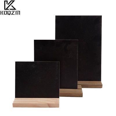 Message Board Display Sign Wooden Base Price Tag Black Chalkboards Memo Bar Artificial Flowers  Plants
