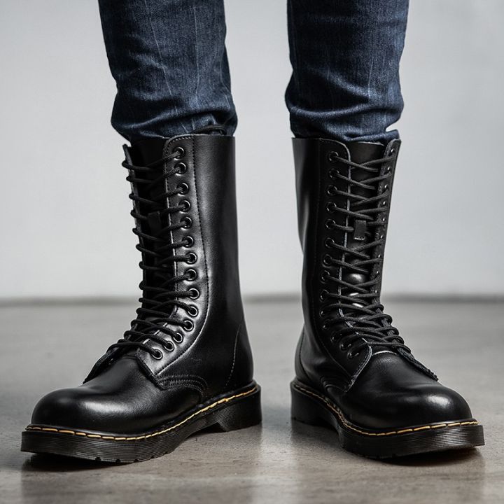 พร้อมสต็อกดร-martens-นิวอิงแลนด์14หลุมคลาสสิกมาร์ตินรองเท้าหนังสูงด้านบนรองเท้ากลางแจ้งรองเท้าทหารรองเท้ารถจักรยานยนต์-myou