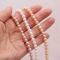 Perles หลวมกลมลูกปัดสีขาวสำหรับทำเครื่องประดับอุปกรณ์ DIY 15เส้น