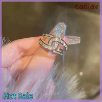 ของขวัญคริสต์มาส Cadiav ดีไซน์ใหม่รูปตัวยูเพทายแหวนปรับได้เครื่องประดับฮิปฮอปหญิงสาวสำหรับแบบเกาหลีของเด็กผู้หญิงผู้หญิงของขวัญเครื่องประดับแฟชั่น