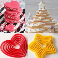 【hot】 6Pcs/Se Star Shaped Plastic Mold Biscuit Cutter Cookie Fondant Decorating Tools ！