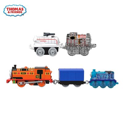 ของเล่น Thomas And Friends แบบฉีดขึ้นรูปเครื่องยนต์ขนาดเล็กแบบมีกระเป๋าสำหรับเด็กผู้ชายคอลเลกชันของขวัญวันเกิด