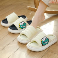 All Senson Soft Thick Platform Down Linen Slippers Lovely Dinosaur Bedroom Cotton Home Shoes Indoor Couples Men Women Slides