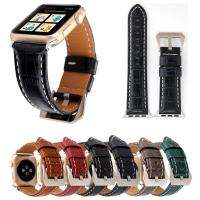 ☂❦▫ สายนาฬิกาหนังสำหรับ Apple Watch Band 40 41 44 45mm 49mm British Rural Flower Watchbands Series 1 2 3 4 5 6 7 8 สร้อยข้อมือเข็มขัด