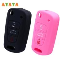 shangdjh Silicone Car Key Cover Case For Kia RIO K2 K3 K5 Ceed Cerato Sportage For Hyundai Verna I20 Skin keys Holder Shell Accessories