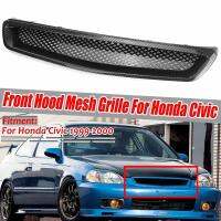 EK T-R Style Front Bumper Hood Mesh Grill Grille for EK DX EX LX Type R 1999-2000 Carbon Fiber Look