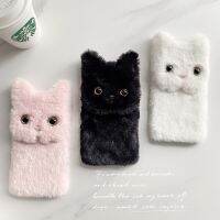 ตุ๊กตาผ้าที่อบอุ่นในฤดูหนาวเคสสำหรับ Galaxy โทรศัพท์ A5 2016 2017 A6 A7 A8บวก A9 2018เคสซิลิโคนแบบนิ่มมีขนนุ่มนิ่มแมวน่ารัก