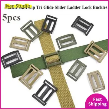 4pcs 1 Inch Metal Ladder Lock Tri-glide Tension Lock Slide Buckle