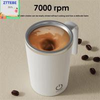 ZTTEBE ฉนวนกันความร้อนอัตโนมัติ ถ้วยผสมอัตโนมัติ เหล็กไร้สนิม 400มล. แก้วกวนด้วยตนเอง แบบพกพาได้ ที่ชาร์จ USB ถ้วยแม่เหล็กหมุนได้ คนขี้เกียจ