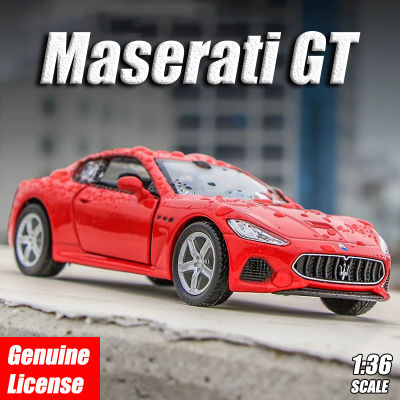 【RUM】1:36 Scale Maserati GT Alloy Car Model Light &amp; Sound effect diecast car Toys for Boys baby toys birthday gift car toys kids toys car model ca