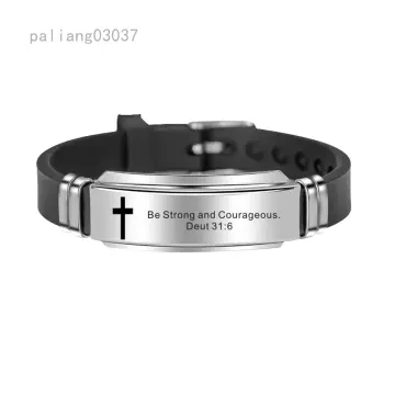 4pcs Religious Bible Verse Wristbands Christian Men Bracelet Silicone Band  Cuff | eBay